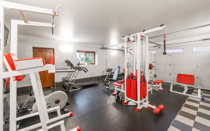 home gym in the basement garage