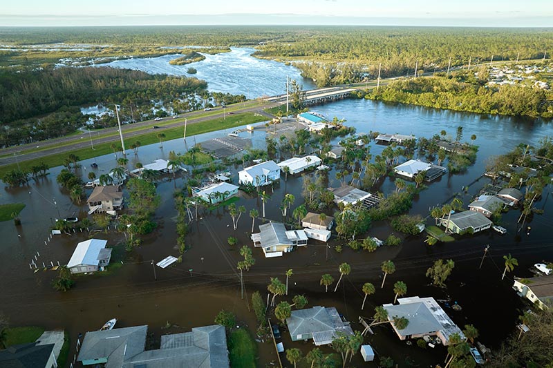 homes flooded by hurricane
