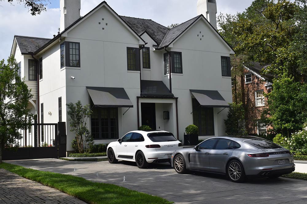 house with two cars