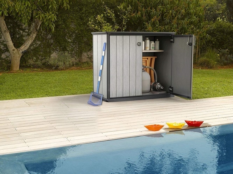Keter Patio Store 4.6 x 2.5 Foot Resin Outdoor Storage Shed with Paintable and Drillable Walls