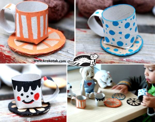KROKOTAK’S morning coffee with cups of empty toilet paper rolls