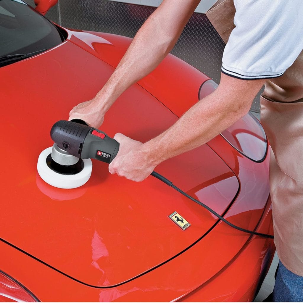 man using PORTER-CABLE 7424XP Polisher