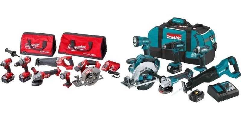 Milwaukee 2896-26 18V M18 Fuel Cordless 6-tool Combo Kit vs Makita XT610 18V LXT Li-Ion Cordless 6-piece Combo kit