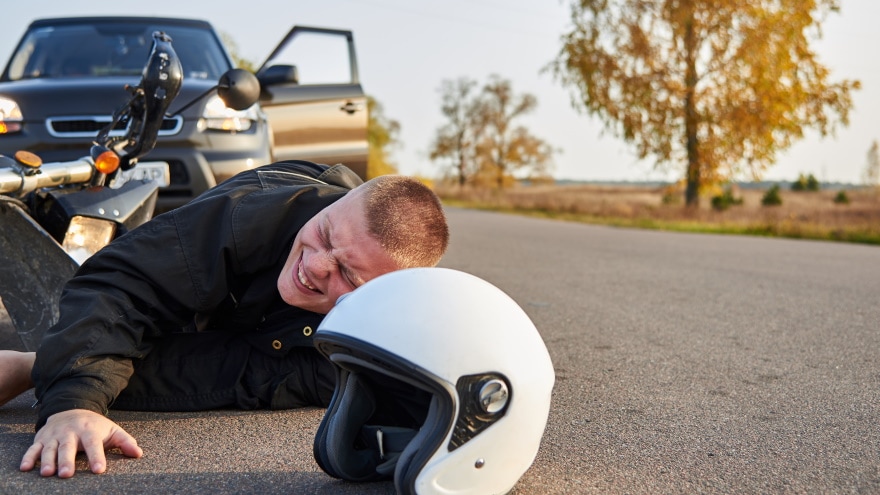motorcycle and car accident