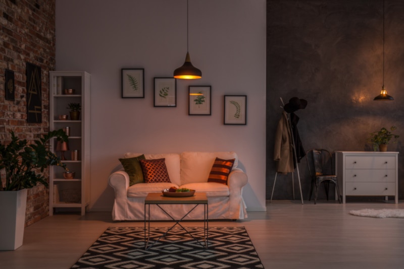Open living room with couch