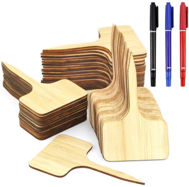Owevvin 100 Pcs Bamboo Plant Labels