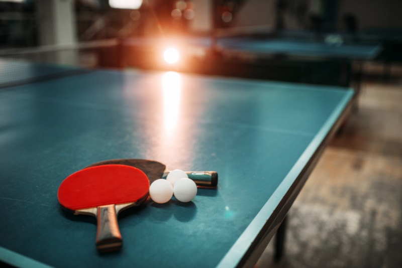 Ping pong tables in the basement
