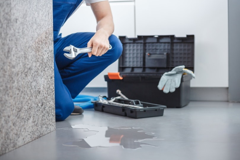 plumber repairing leakage