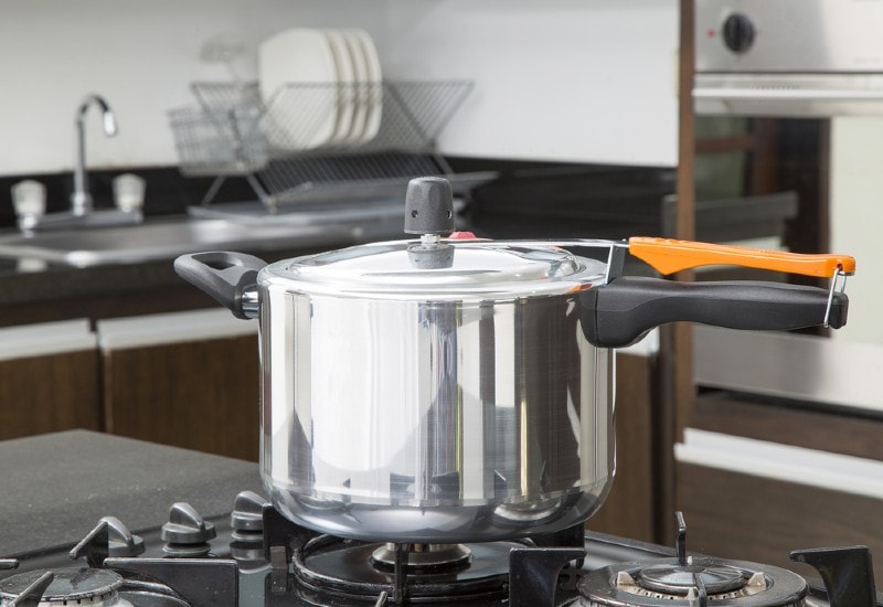 pressure cooker on stove