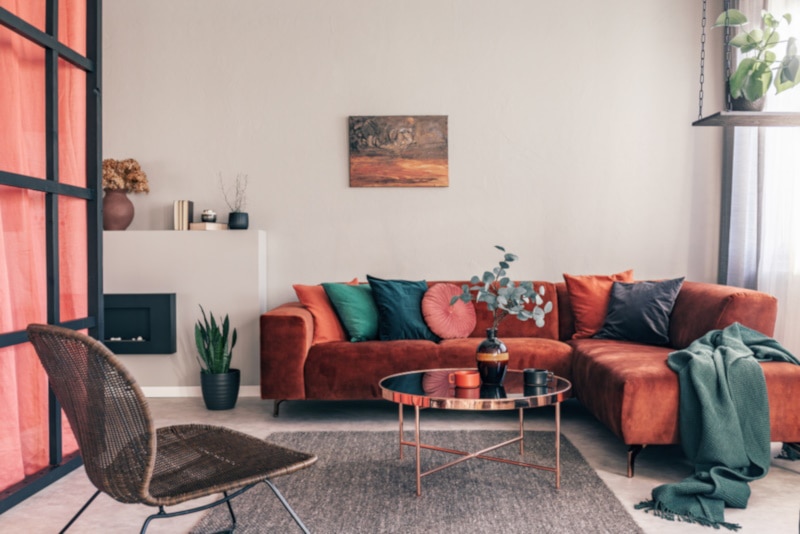 Real photo of a comfy living room interior