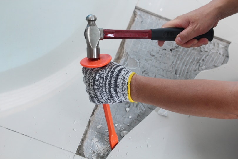 removing broken tiles