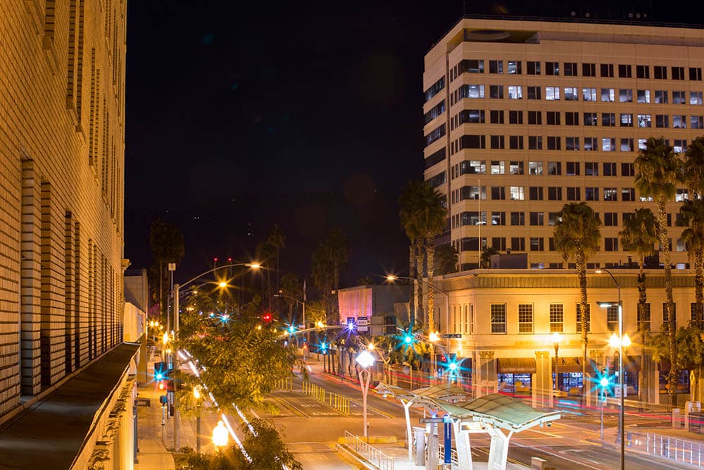 road in Downtown San Bernardino, California