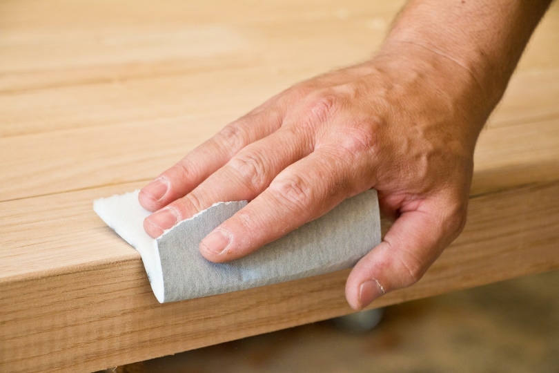 sanding wood