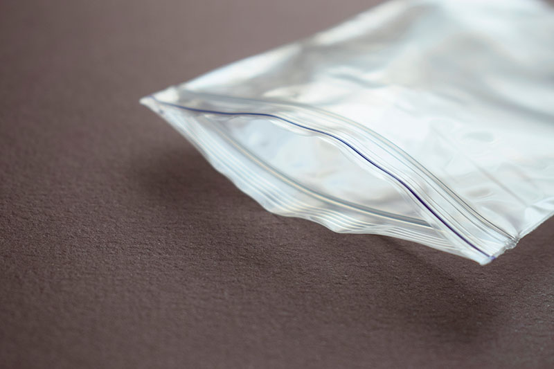 Small transparent ziploc plastic bag