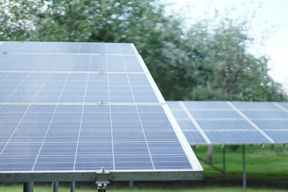 solar panels in the park