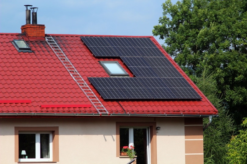 solar panels on house roof