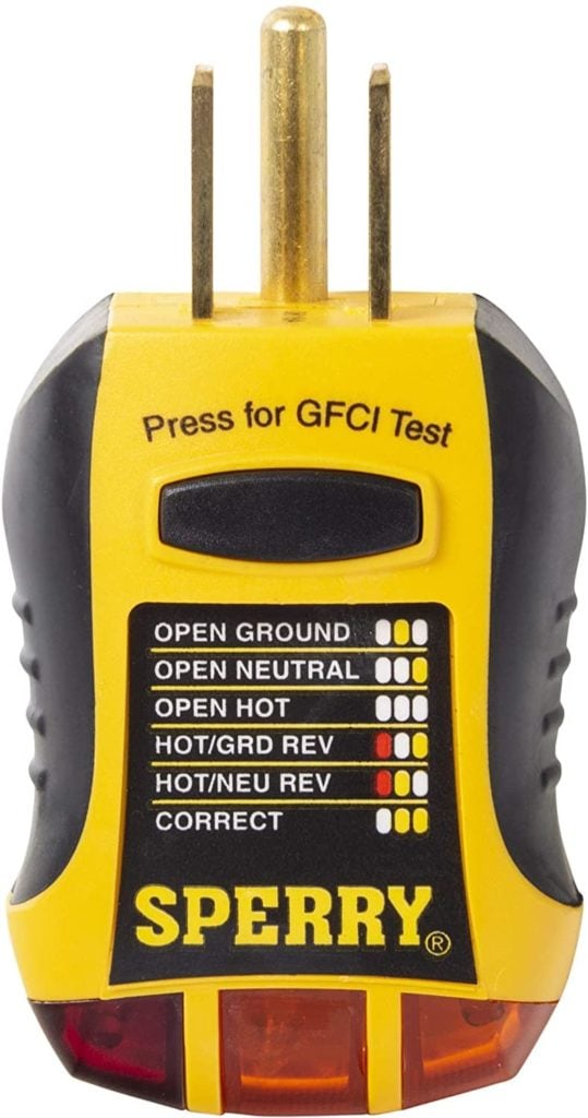 Sperry Instruments GFI6302 GFCI Outlet : Receptacle Tester