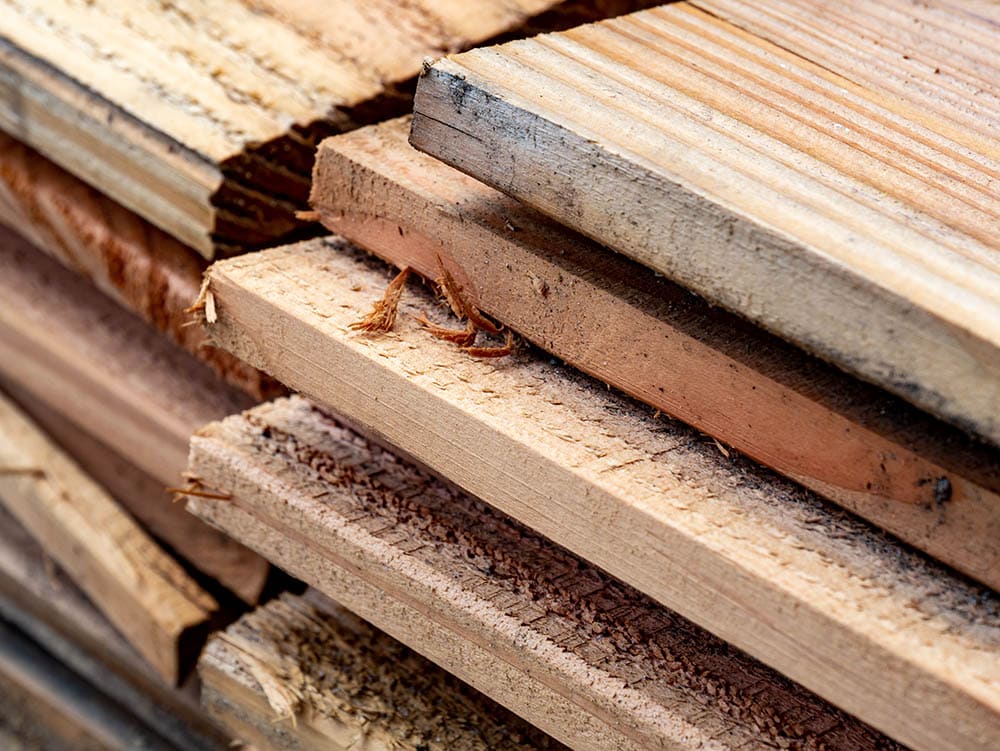 stacked of douglas fir planks