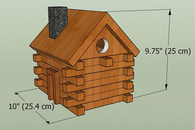 Sun Catcher Studio Free Bird House Plans (Log Cabin)