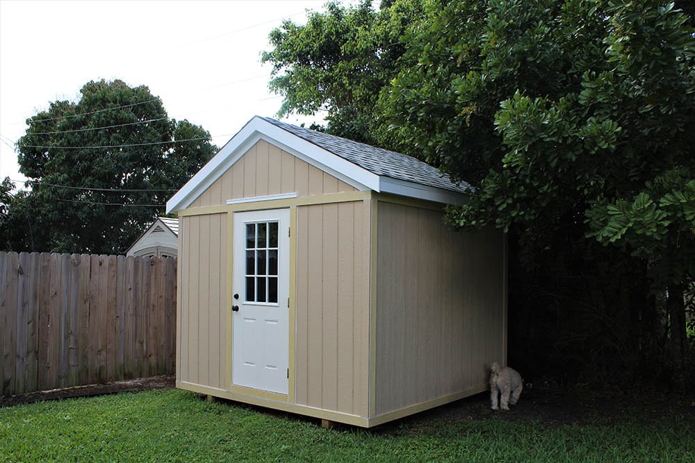 tool shed in the yard