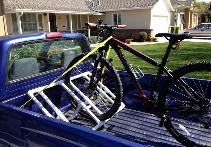 Truck Bed PVC Bike Rack from Instructables