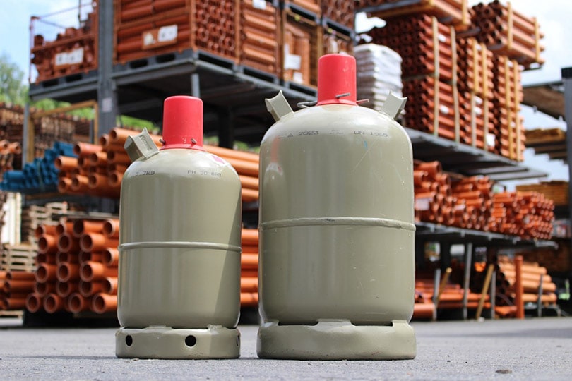 two propane tanks in hardware