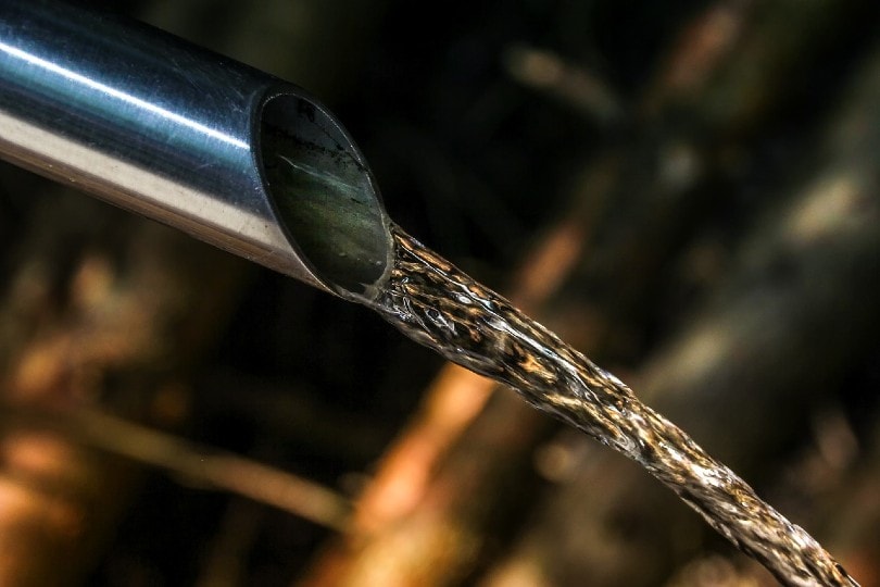 wastewater coming out from pipe