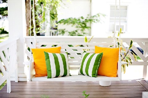 White Outdoor Hanging Porch Swing