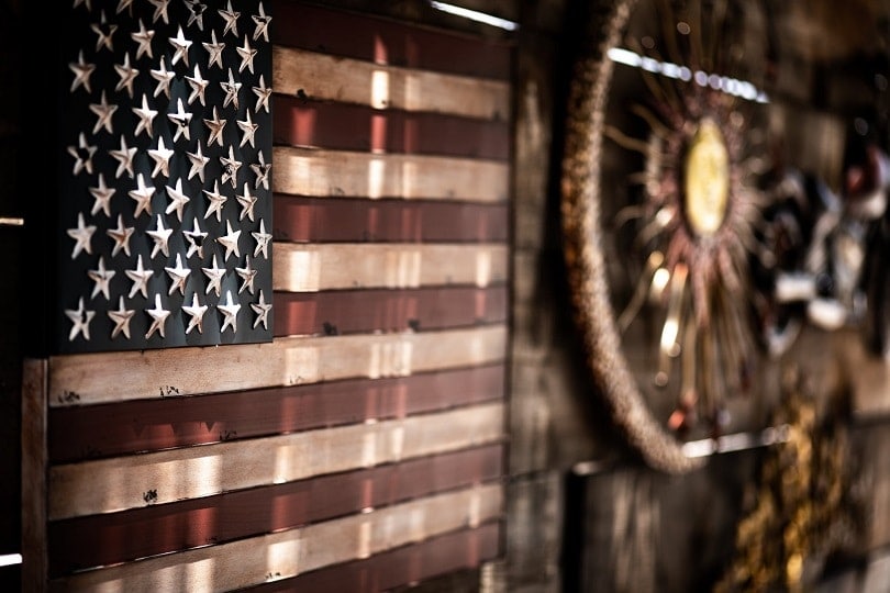 Wooden american flag