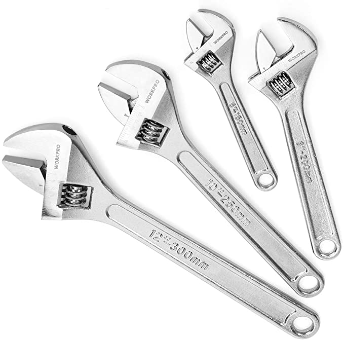 WORKPRO 4-piece Adjustable Wrench Set