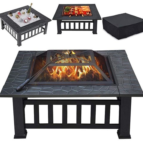 Yaheetech Multifunctional Fire Pit Table