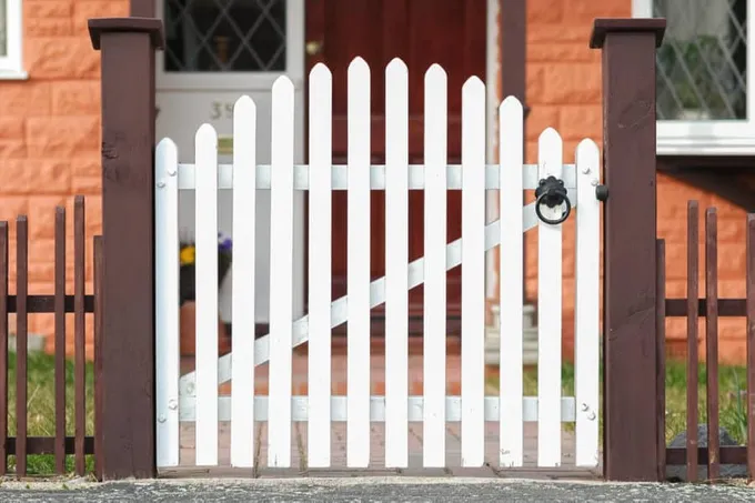 Arched picket gate