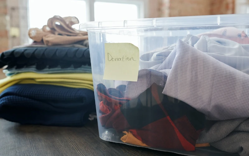 clothes and blankets for donation