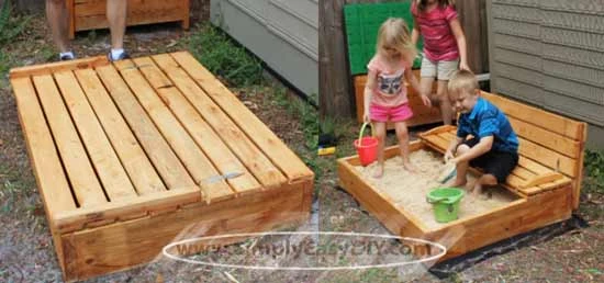 Covered Sandbox with Shade Canopy from Simply Easy DIY