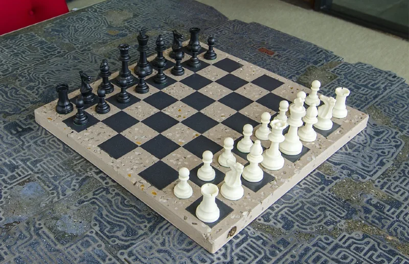 DIY Cast Concrete Chessboard