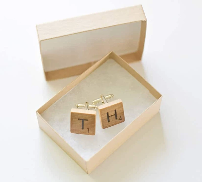 DIY Scrabble Cuff Links