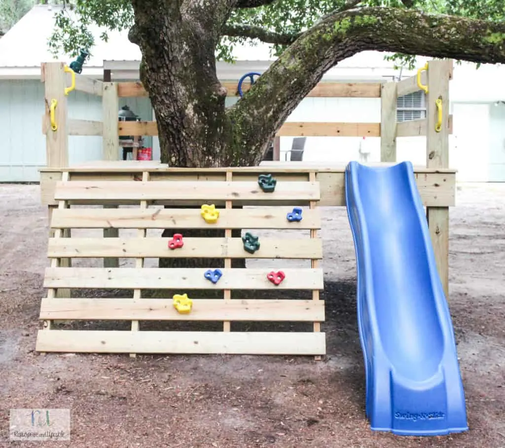 DIY Tree House with Climbing Wall