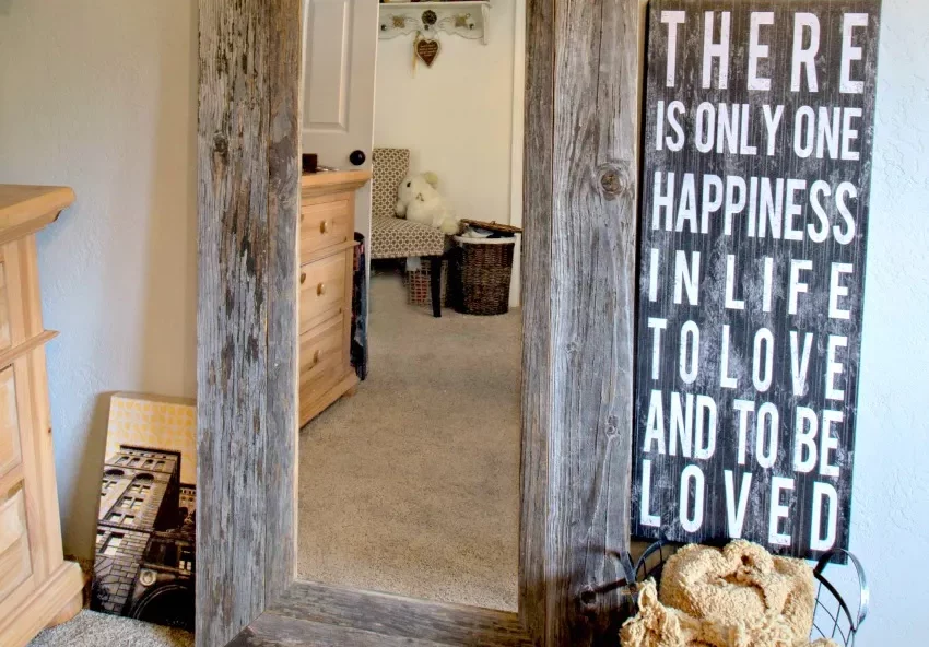diy wood framed floor mirror