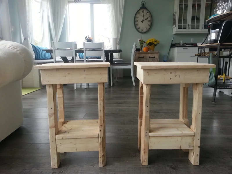 Easy pallet end tables