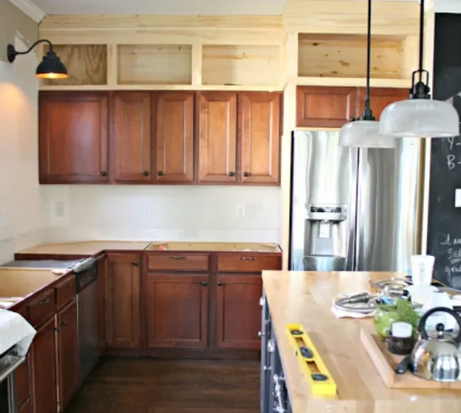 How to build kitchen cabinets up to the ceiling